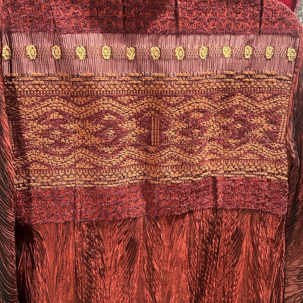 Zonda Nellis silk wool blend wearable art duster cardigan 100% silk lining - Picture 13 of 16